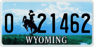 WY license plate 021462