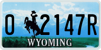 WY license plate 02147R
