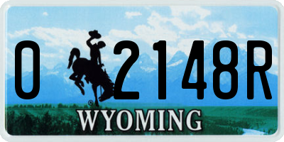 WY license plate 02148R