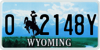 WY license plate 02148Y