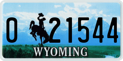 WY license plate 021544