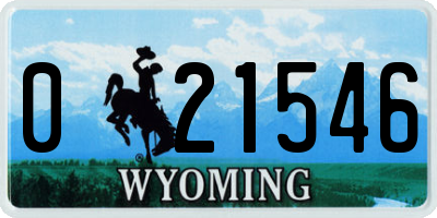 WY license plate 021546