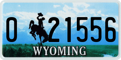 WY license plate 021556