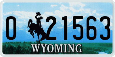 WY license plate 021563