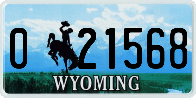 WY license plate 021568