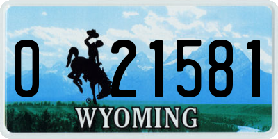 WY license plate 021581