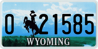 WY license plate 021585