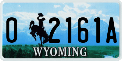 WY license plate 02161A