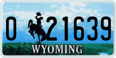 WY license plate 021639