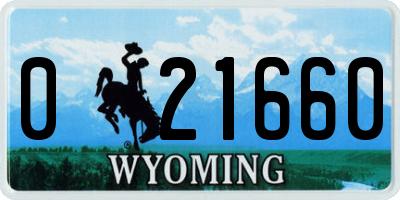 WY license plate 021660