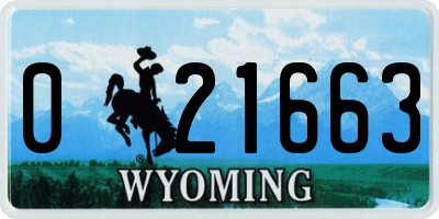 WY license plate 021663
