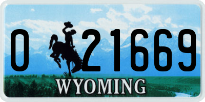 WY license plate 021669