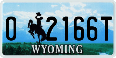 WY license plate 02166T
