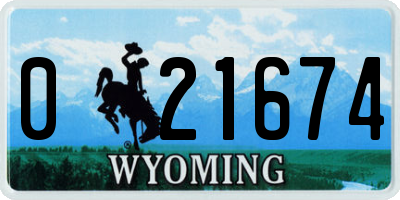 WY license plate 021674