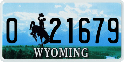 WY license plate 021679