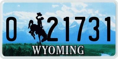 WY license plate 021731