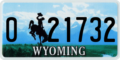 WY license plate 021732