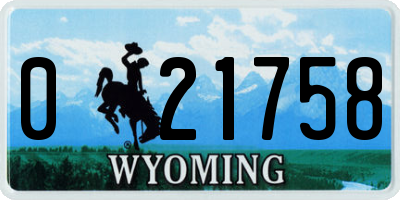 WY license plate 021758
