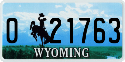 WY license plate 021763