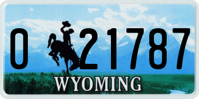 WY license plate 021787