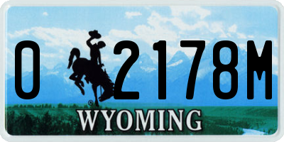 WY license plate 02178M