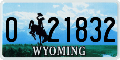 WY license plate 021832