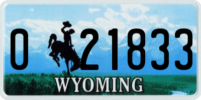 WY license plate 021833