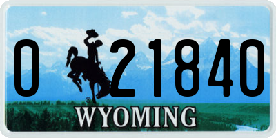 WY license plate 021840