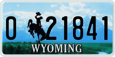 WY license plate 021841