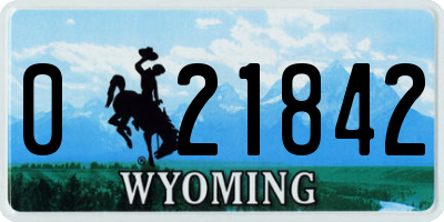 WY license plate 021842