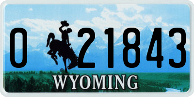 WY license plate 021843