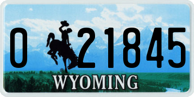 WY license plate 021845