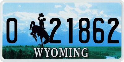 WY license plate 021862