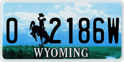 WY license plate 02186W