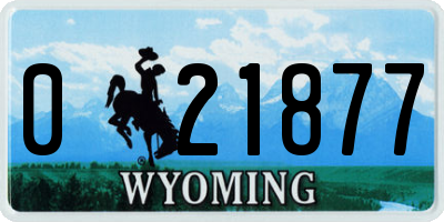 WY license plate 021877