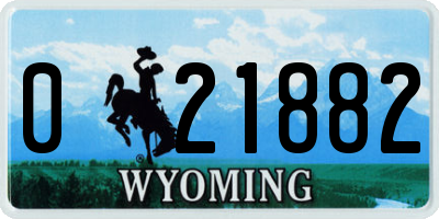 WY license plate 021882