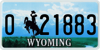 WY license plate 021883