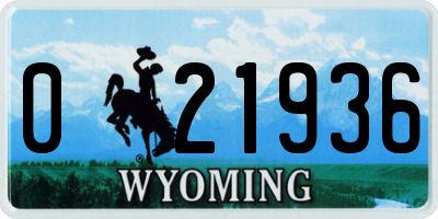 WY license plate 021936