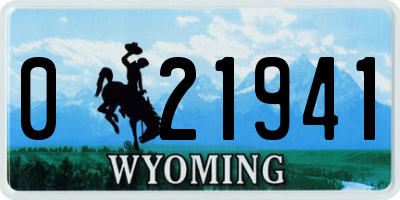 WY license plate 021941