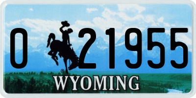 WY license plate 021955