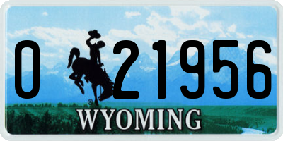 WY license plate 021956