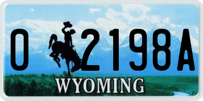 WY license plate 02198A
