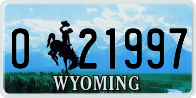 WY license plate 021997
