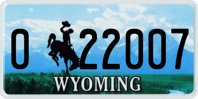 WY license plate 022007