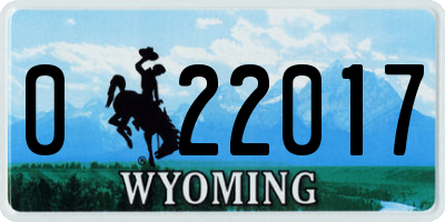 WY license plate 022017