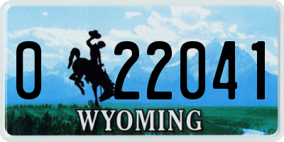WY license plate 022041