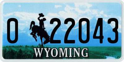 WY license plate 022043