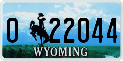 WY license plate 022044