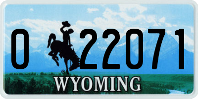 WY license plate 022071