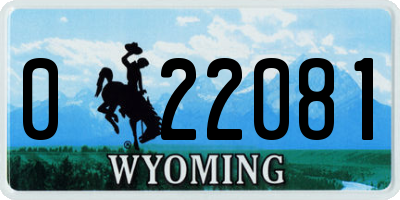 WY license plate 022081